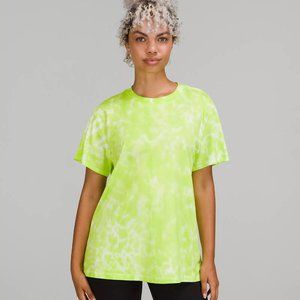 Lululemon All Yours Cotton T-Shirt Tie Dye Eccentric Lime $64 NWT
